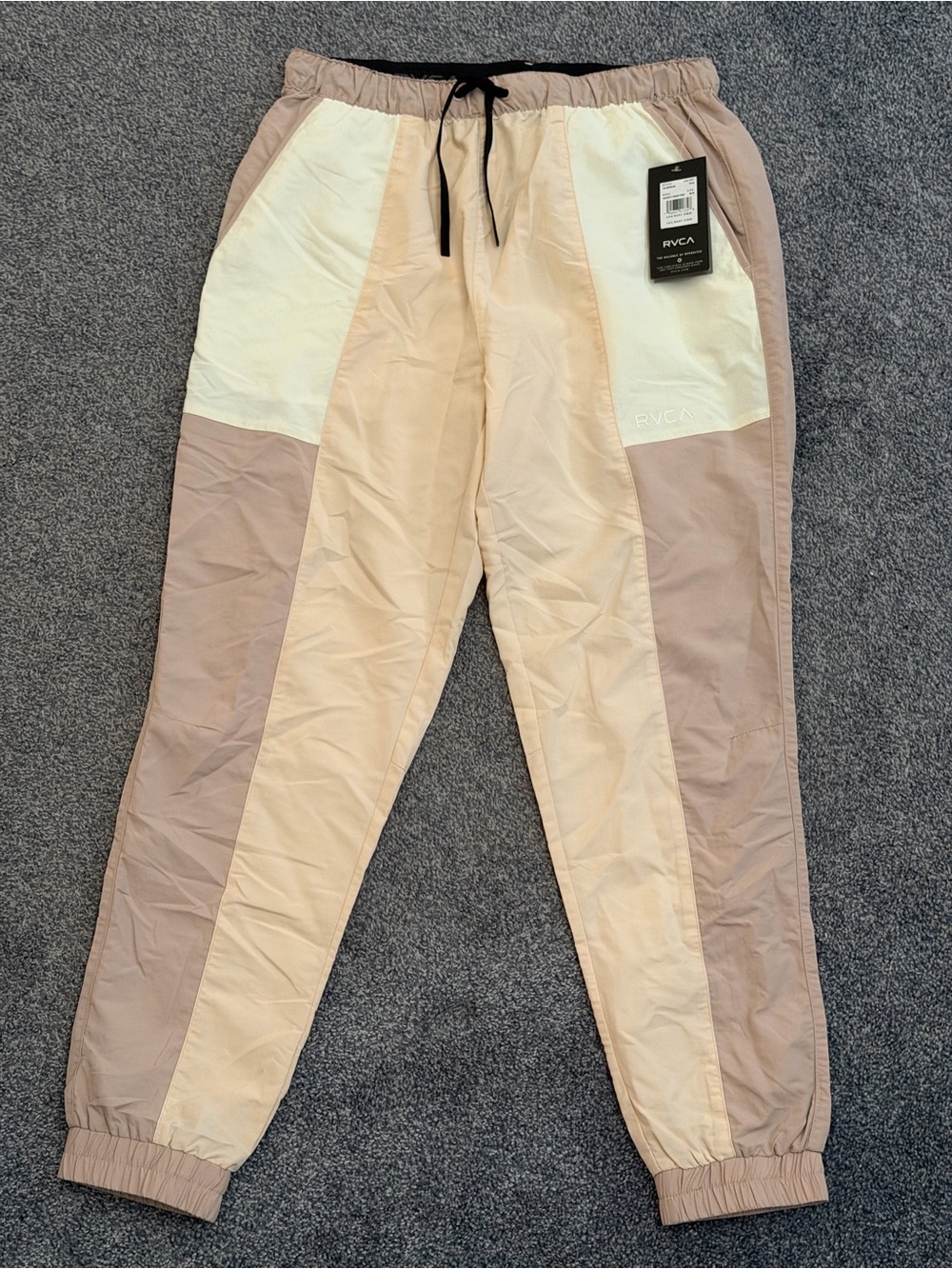 RVCA Women’s Two-Tone Beige Jogger Pants